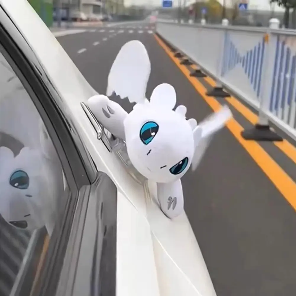 Black White Flying Dragon Car Decoration Car Roof Toy Doll Ornaments Car Interior Accessories Motorcycle Helmet Accessories #466269