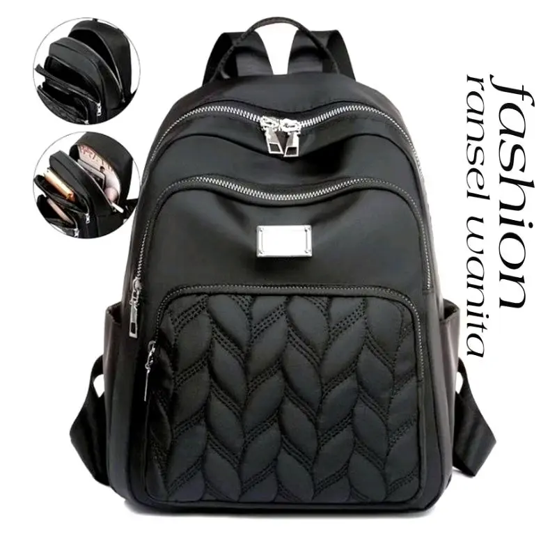 Sale Tas Ransel Fashion Tas Wanita Model Chibao Motif Bordir Multipocket Ukuran 35×15×27cm 0