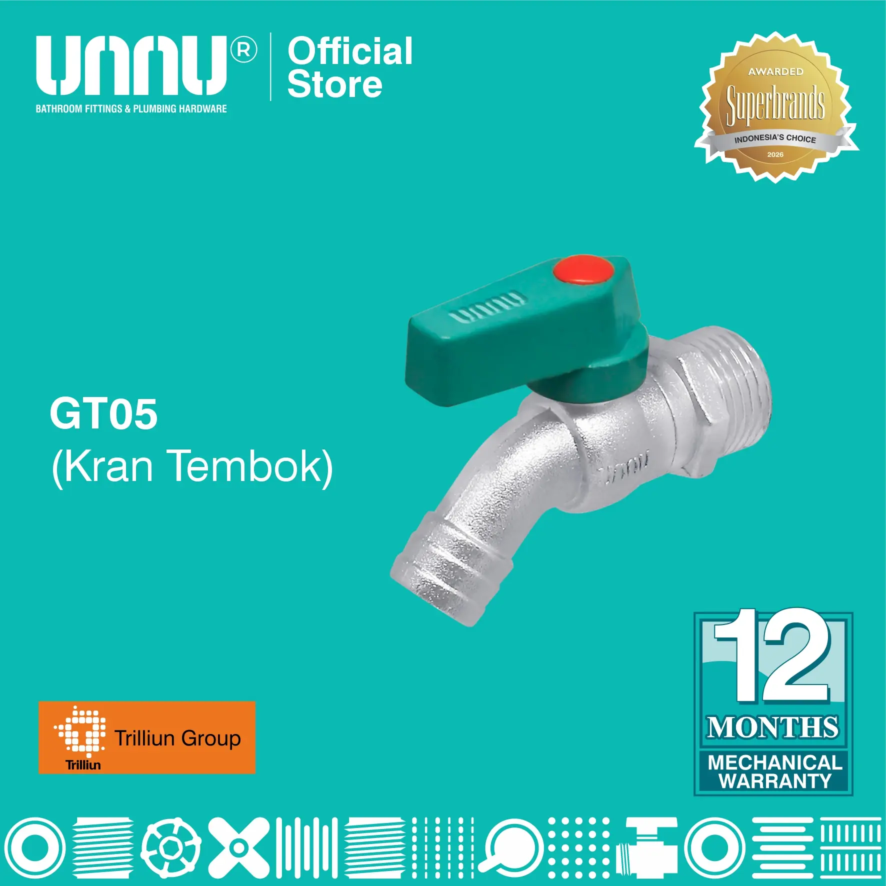 UNNU Kran Tembok - GT06 1/2" & 3/4"