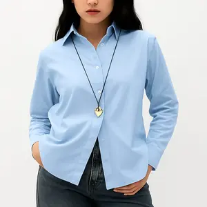 Kemeja Loose Fit Wanita | Aina Shirt | EMGE Katun Lembut Atasan Basic Nyaman