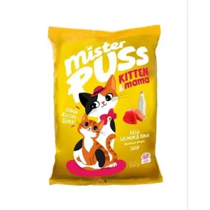 Mister Puss Kitten & Mama Rasa Salmon & Tuna Dengan Susu 500gr Makanan Kucing Berkualitas