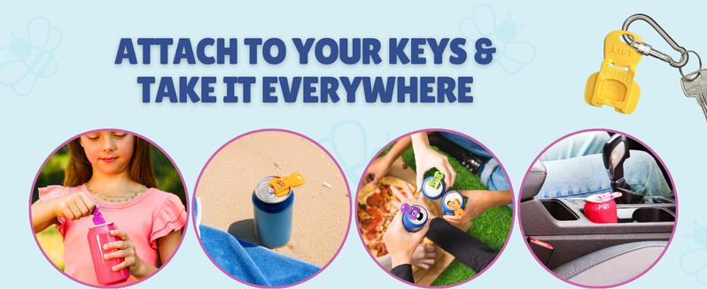 Product Introduction of Complete Cover Easy Tab Opener New and Improved 6PK Beverage Barricade 2.0 by Avant Grub. Colorful Drink Can Protector Cap for Soda, Beer, Coke Shields From Bugs, Bees, Dust at the Party, BBQ, Beach 3