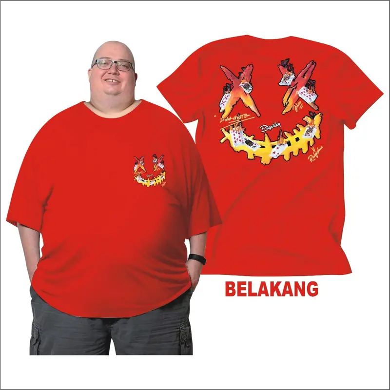 Jk  Bb 150 Kg Kaos Jumbo Big Size Dewasa X Card 2XL Sampai 7XL Pria Dan Wanita Bahan Semi Katun Combed 24s 3
