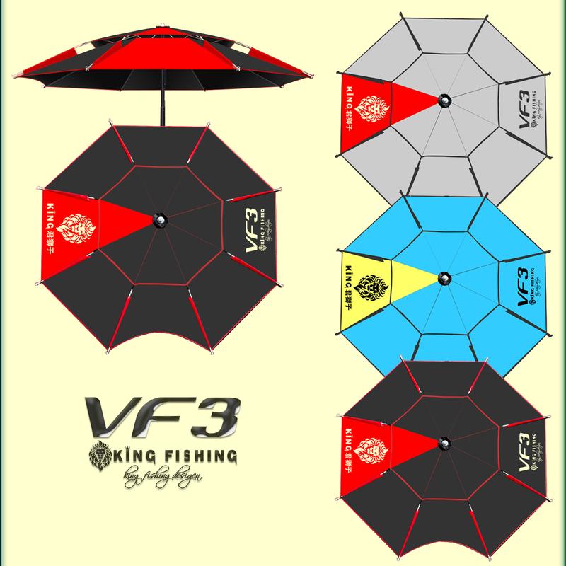 ô câu cá KING VF3 - King Fishing đầy đủ phụ kiện ô câu cá che nắng che mưa BB77