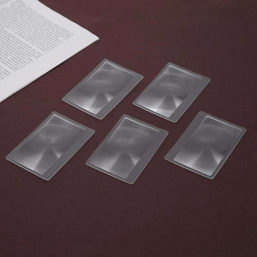 10 PCS Transparent Credit Card Shape For Reading Newspaper  Magnifiers Magnifying Glass Fresnel Lens Loupe
