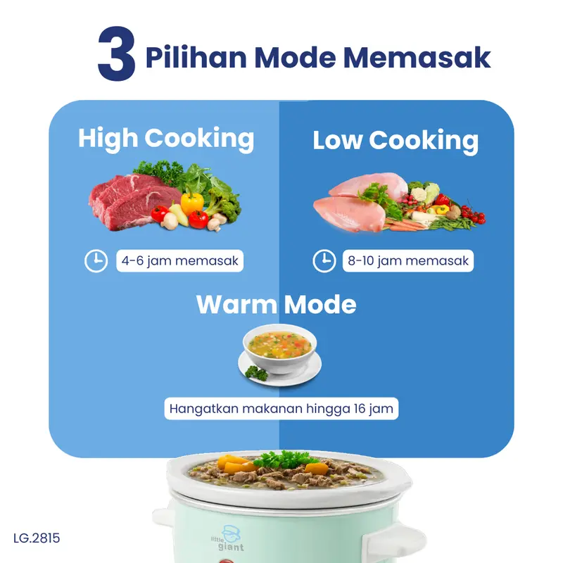 Little Giant Electrical Ceramic Crockery Pot 1,5 L (INCLUDE PALET KAYU) 2