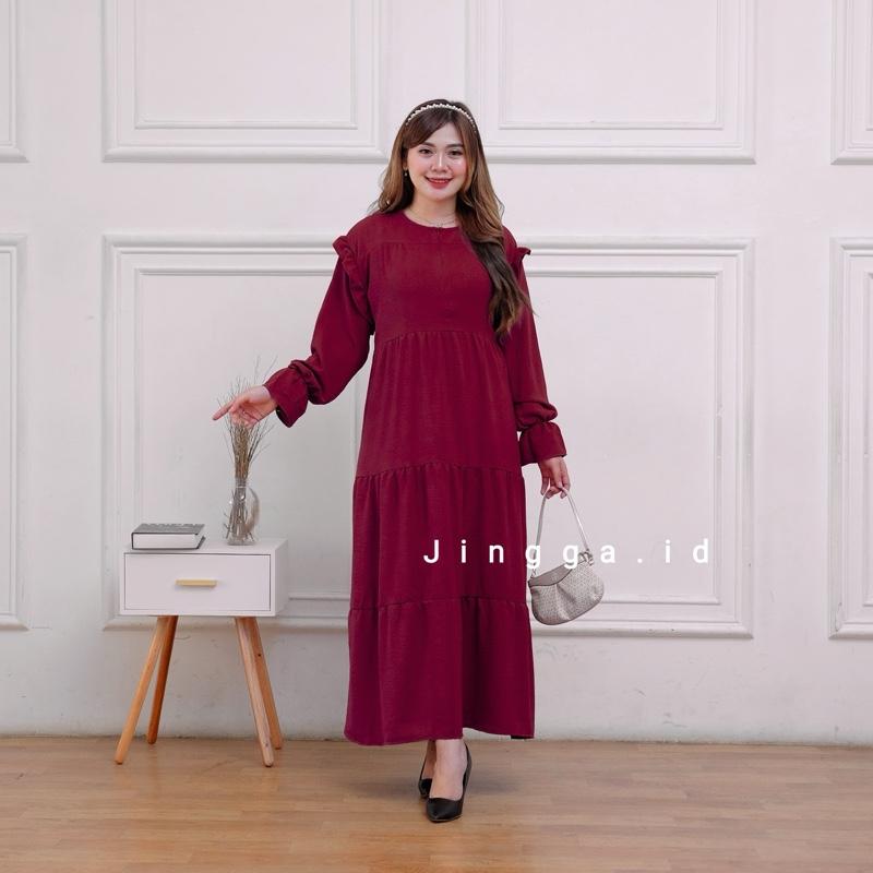 Product Introduction of Gamis Kriwil Jumbo XXXL Bigsize Ld 130 cm - Ld 140 cm Gamis Canda Kriwil Kekinian Gamis  Crinkle Muslimah Wanita Mewah Dress Syari Lebaran  Rayon 14