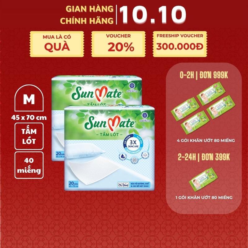 Combo 2 - Tấm lót SunMate mới size M (45x70cm)