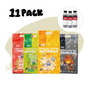 Soar Tofu Cat Litter 1 carton combo with 11packs cat litter and 3btls deodorizing beads
