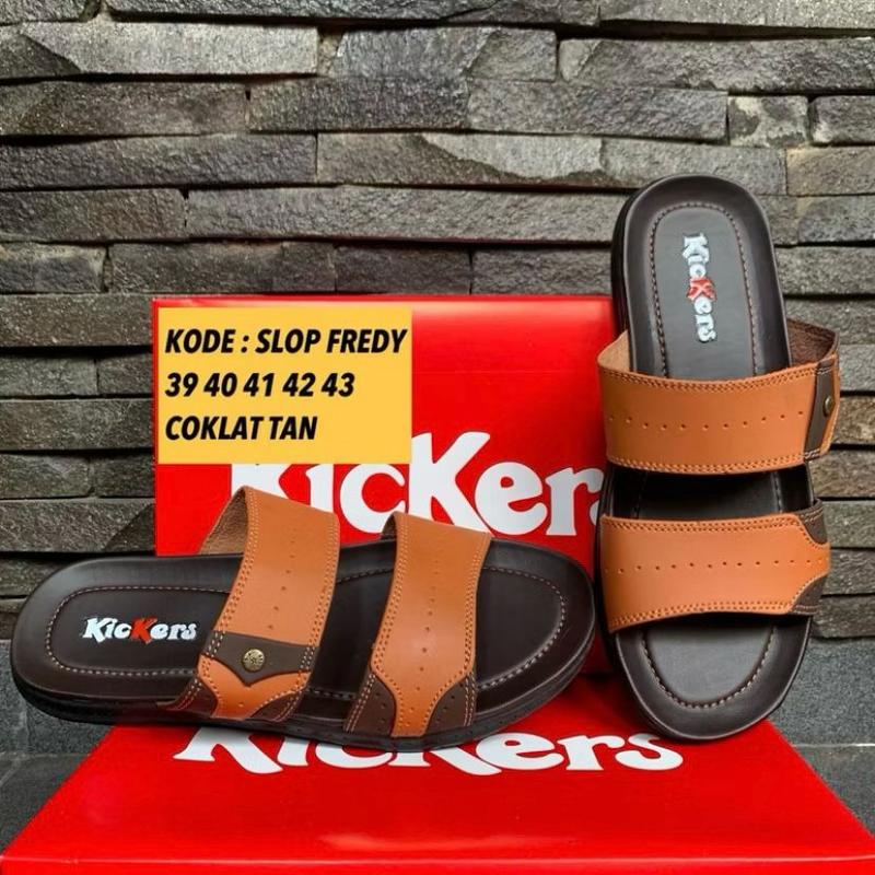 SANDAL PRIA SLOP KONDANGAN ORIGINAL KULIT ELEGAN FREDY 2