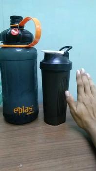 Product Review of 600ML Shaker Outdoor Fitness Water Bottle Air Botol with Stainless Steel Mixing Ball BPA Free Unisex Black Purple from y**z 0
