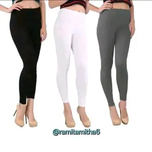 Celana Legging Panjang Spandex Wanita Dewasa Polos Nyaman Fit Jersey Tebal Regular Cocok untuk Olahraga dan Sehari-hari Muat BB 45-120 kg Bahan Spandex Tidak Nerawang Adem dan Nyaman