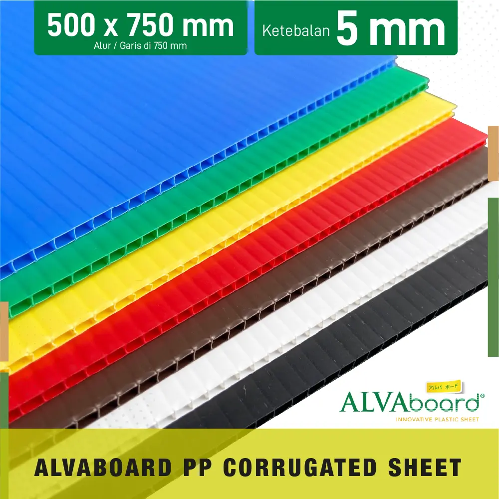 ALVAboard Lembaran Ukuran 50x75 cm Tebal 5 mm Tersedia 7 Varian Warna (P x L x T) Bundling Isi Per 3 Pcs