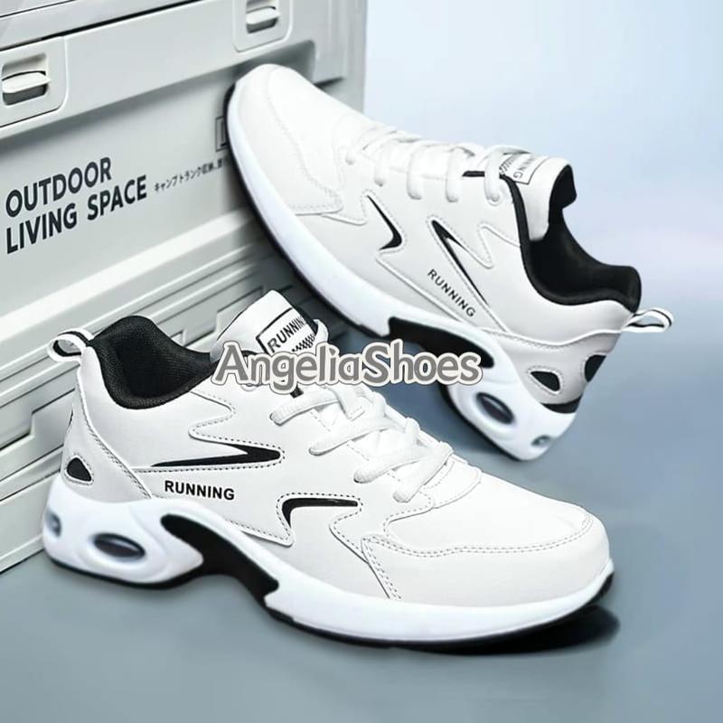 TERBARU BISA COD SEPATU SNEAKERS KETS CASUAL PRIA COWOK COWO SHOES JALAN  SANTAI SPORT KEREN PUTIH 39