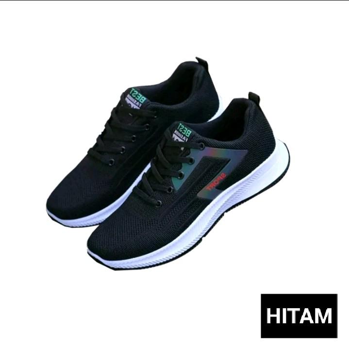 SEPATU SNEAKERS TERBARU PRIA BESTSPORT Casual Karet Shoes Hitam 3