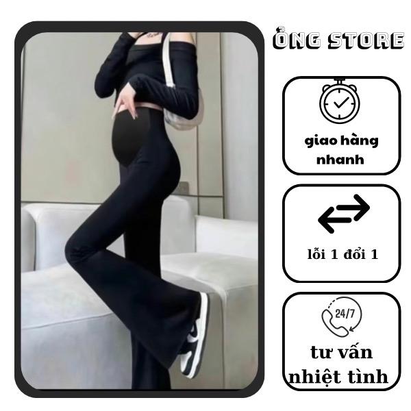 Quần bầu dáng dài, siêu phẩm quần bầu dáng dài ông loe cực tôn dáng (Loe Dáng Dài) Đầm Bầu Váy Bầu. 102-104cm.