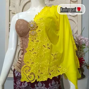 kain kebaya kerawang babydoll tulle Khusus Live sifon toyobo tahan kerutan warna marun jersey