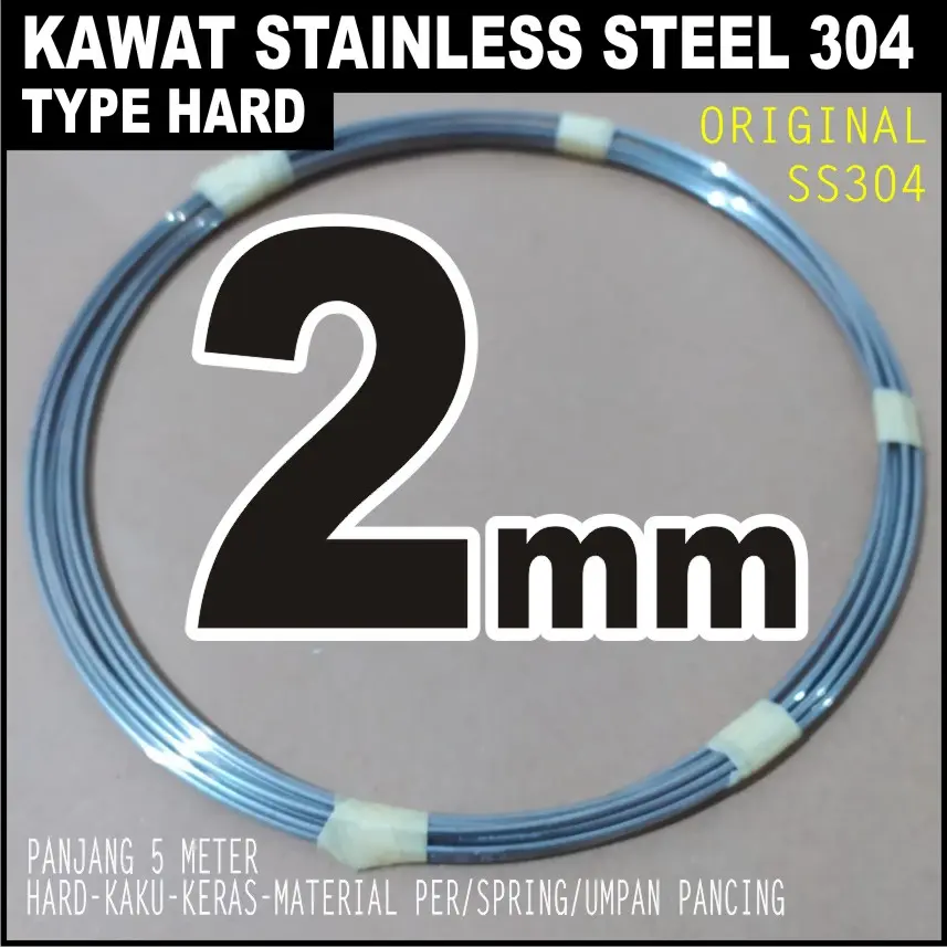 Kawat Stainless Steel 304 Hard Keras 2mm 5 meter