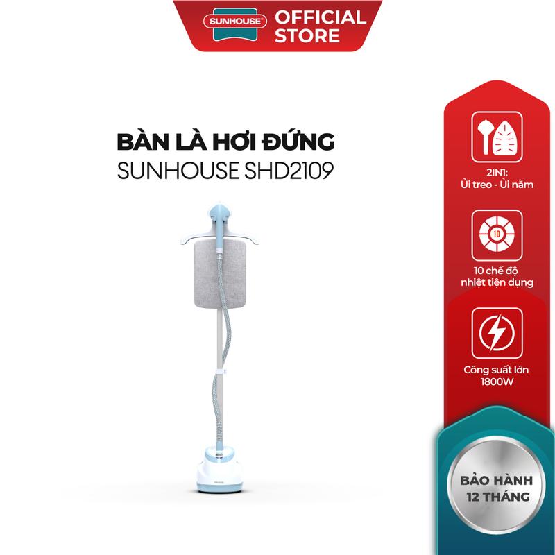 Bàn là hơi đứng Sunhouse SHD2109 - Công suất 1800W - Thiết kế ủi treo - ủi nằm 2in1 - Dung tích lớn dùng cho cả nhà