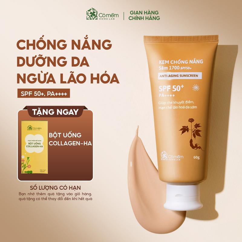 Kem Chống Nắng Sâm 1700 SPF50 PA++++ Ngừa Lão Hoá Bảo Vệ Dưỡng Ẩm Da Cỏ Mềm 60g