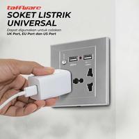 Gambar Taffware Stop Kontak Universal UK EU US 2 Port USB w/ On Off Switch - Putih dari Taffware Official Store Kota Administrasi Jakarta Barat 3 Tokopedia