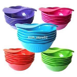 6 Pcs Mangkok Plastik Ukuran 16 cm free centong