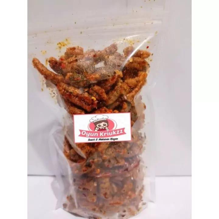 Kripik USUS AYAM CRISPY PEDAS JERUK 100 GR BEST SELLER ( COD ) OYUN KRIUKZZ snack food Chips Keripik Cemilan Makanan Asin 1