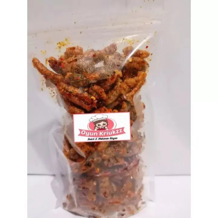 Kripik USUS AYAM CRISPY PEDAS JERUK 100 GR BEST SELLER ( COD ) OYUN KRIUKZZ snack food Chips Keripik Cemilan Makanan Asin 1