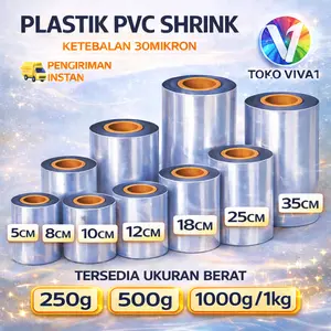 TOKO VIVA1 Plastik Segel PVC Shrink Roll Transparan Ketebalan 30 Mikron untuk Kemasan Botol Box Skincare Makanan Lebar 5-35cm Berat 250-1000 gram - Plastic