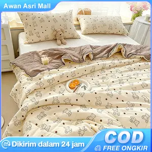 Selimut musim panas katun murni bermotif bernilai tinggi, selimut tipis baru, selimut inti yang bisa dicuci dengan mesin UK 200*230