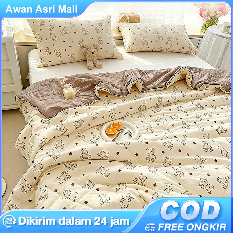 Selimut musim panas katun murni bermotif bernilai tinggi, selimut tipis baru, selimut inti yang bisa dicuci dengan mesin UK 200*230