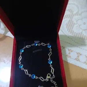 Gelang Wanita Safir dengan Perak 999 - Tahan Air & Anti Karat, Cocok untuk Dipakai Sehari-hari Kotak hadiah gratis disertakan.