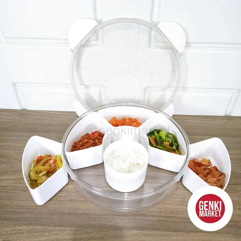 Basi Prasmanan Bulat 7 Wadah 7 In 1 Seal Kedap Udara Bisa Dikunci Tempat Penyimpanan Makanan Sayur Cemilan Basi Prasmanan Bulat Rose Genki Market 8