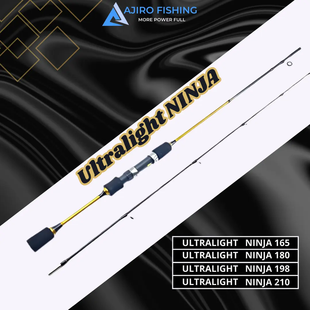 Joran Pancing Ultralight Fiber Solid Lentur Ajiro Ninja 150/165/180/198cm
