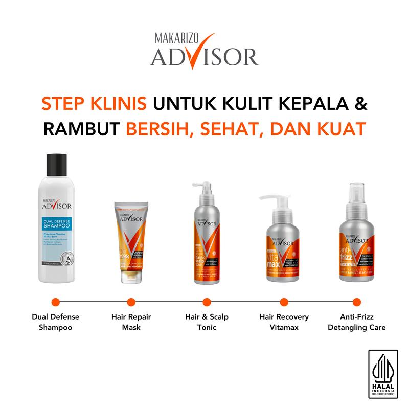 Makarizo Advisor Hair & Scalp Tonic 240mL - 2 in 1 Untuk Rambut Rontok dan Ketombe / Memperkuat Akar Rambut 4