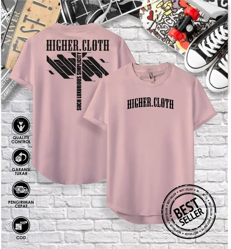 kaos premium pria & wanita oval / kaos distro lengan pendek cotton combad 24s HIGHER.Cloth 5