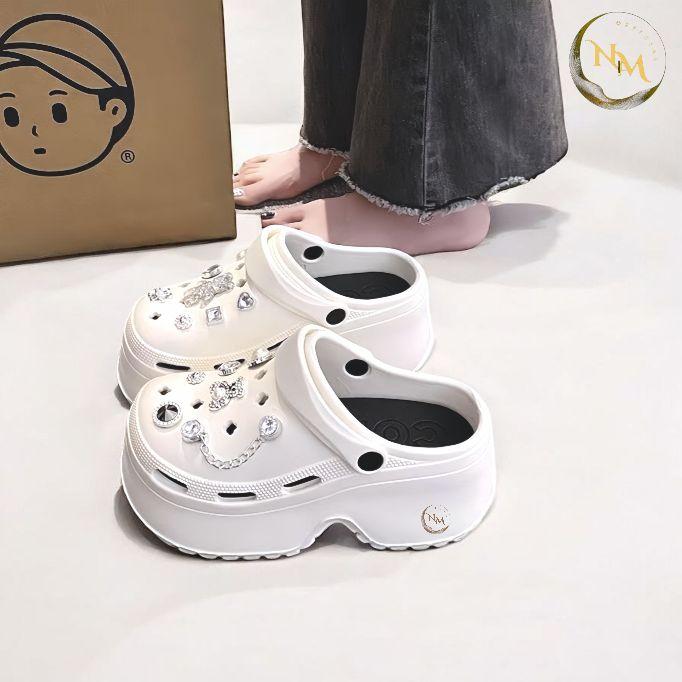 Sandal Baim Anak Perempuan Lucu Kekinian Sendal Selop jelly Anak Platform Tinggi Tebal Karet Fashion Cewek Modis Nyaman Dipakai Tali Belakang Bahan Karet Eva Non Slip
