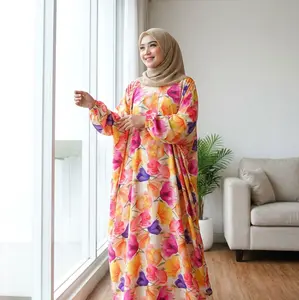 Sarah Batik Kaftan Wanita Motif Polos Jumbo Bahan Rayon Premium Nyaman Dipakai