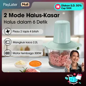 (Mega 7.7) Samono SW-069 Multi Food Chopper, Mesin Penggiling Daging Bumbu Serbaguna Blender Bumbu Dapur Pisau Gilingan