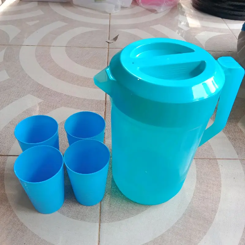 Dijual satu set teko calista + cangkir 4pcs kmp / cangkir plastik serbaguna murah Tea 1