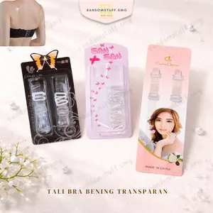 2 PASANG TALI BRA BENING TRANSPARAN