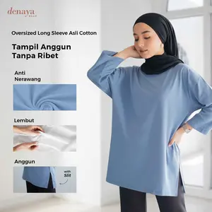 Denayawear Kaos Oversize 7/8 Hijab Friendly with High Slit Busui NonBusui Anti Nerawang