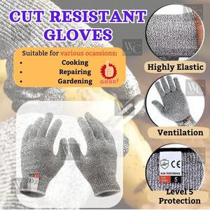 Protective Anti-Cut Gloves Durable High Quality Safe Metal Multi Level Resistant Comfortable Lightweight Easy Handling Reusable Wire Mesh Stab Sarung Tangan Pelindung AntiLuka Berkualiti Tinggi Selesa Ringan Boleh Digunakan Semula Jaring Logam Tahan Lasak
