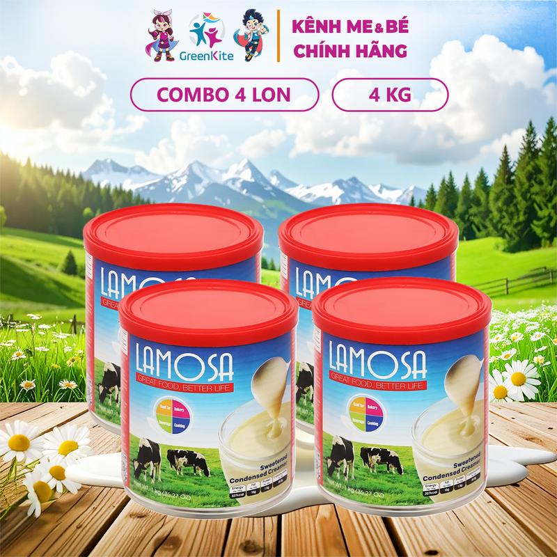 LAMOSA Sữa Đặc Có Đường Cao Cấp Lon 1Kg - Hương Vị Ngon Miệng & Nắp Đậy Tiện…