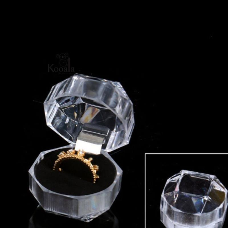 Kotak Cincin Akrilik Model Berlian Tempat Cincin Tunangan Lamaran 4