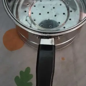 Panci Kukus Serbaguna / Panci Steamer 16 cm Tutup Kaca Sarang Circle Stainless Steel Kitchenware Ideal untuk Memasak Nasi Sayur MPASI