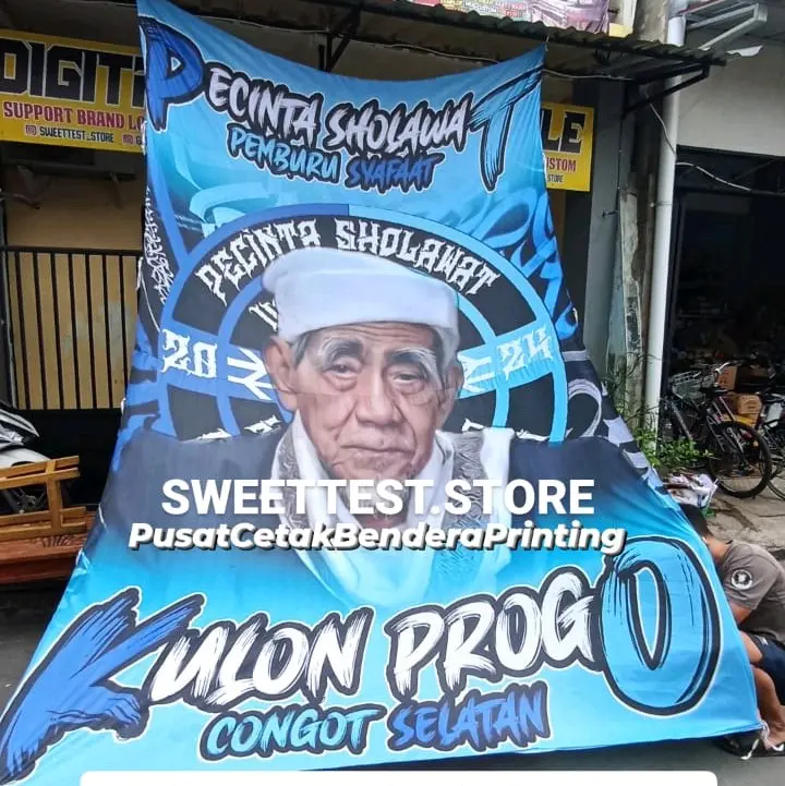BENDERA SHOLAWATAN + BENDERA PECINTA SHOLAWAT + BAHAN POLYSTER + BENDERA PRINTING +COD+BONUS STIKER 6