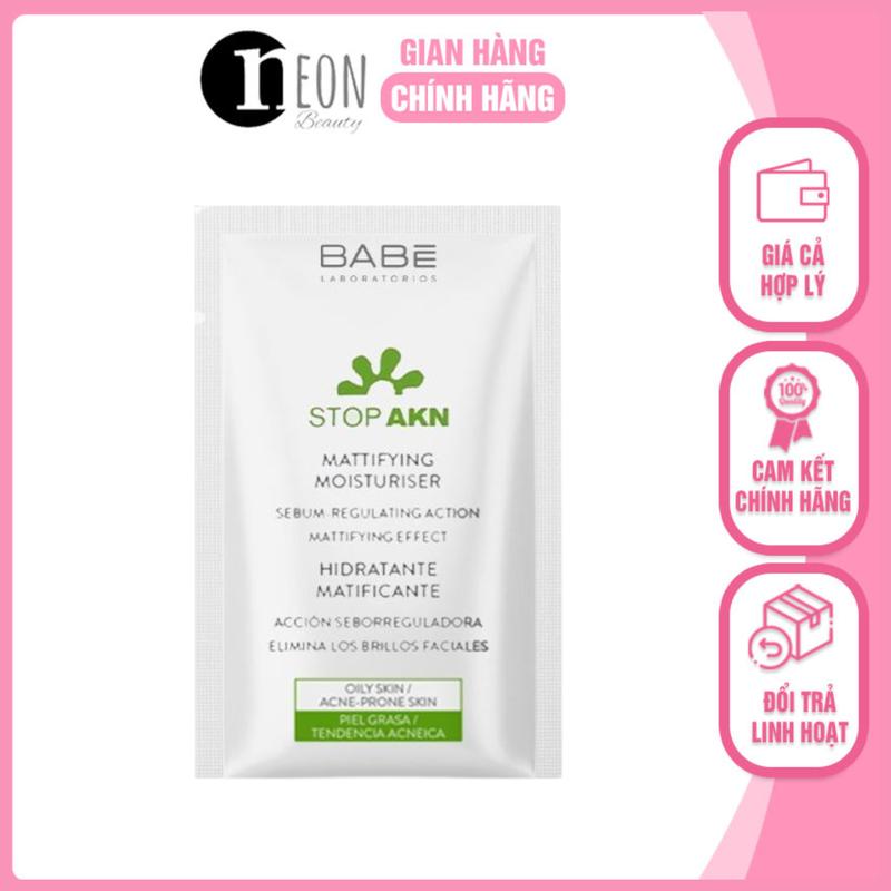 Kem dưỡng ẩm kiềm dầu giảm mụn BABE Stop AKN Mattifying Moisturiser 2ml (1 gói)