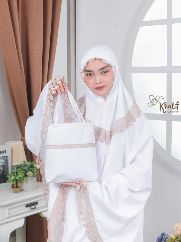 KHALIF COLLECTION - MUKENA DEWASA BAHAN KATUN MIKRO VARIASI RENDA - ALNAIRA SERIES 1
