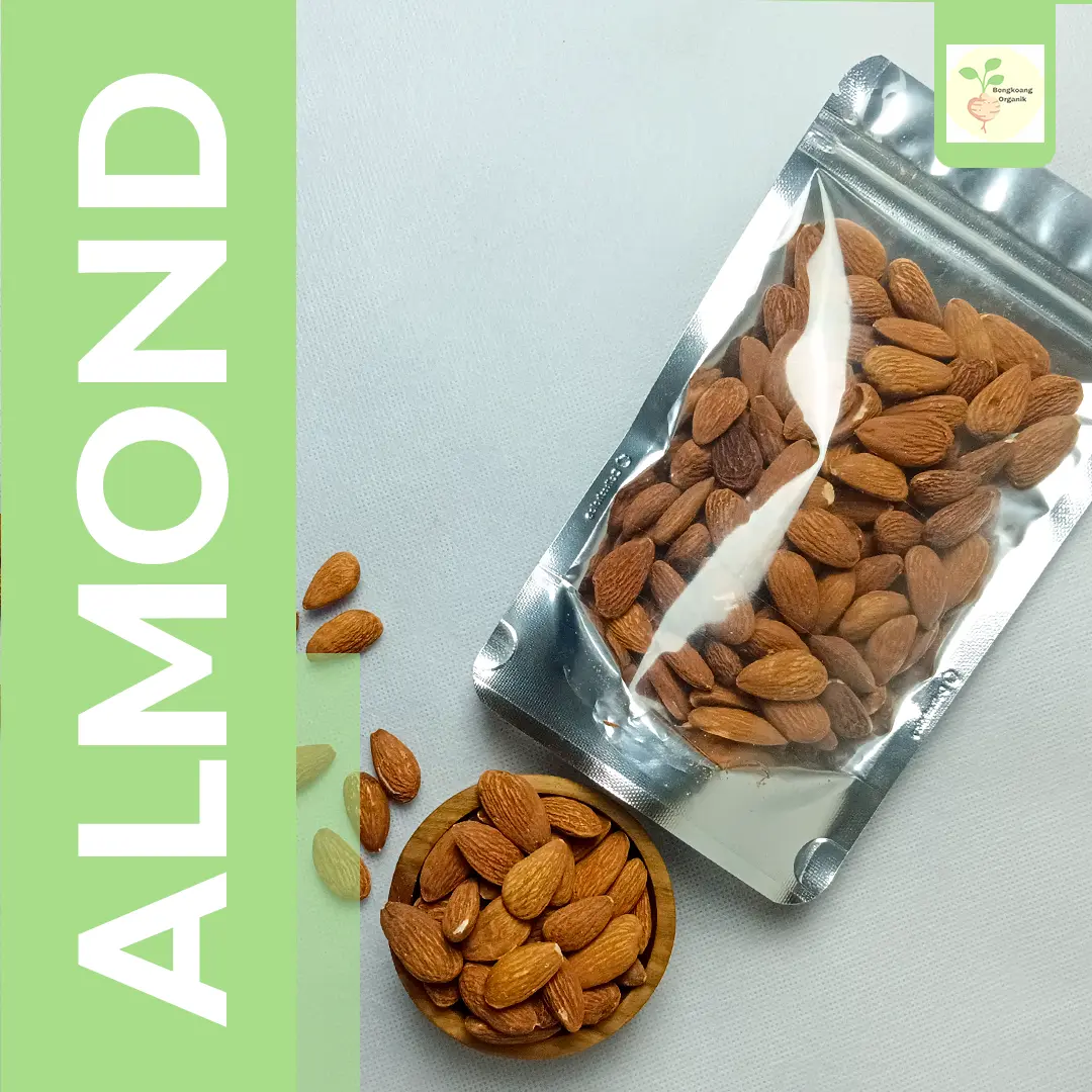 Kacang Almond 125gr- Roasted Almond Cemilan Organik Food Snack Makanan Kering